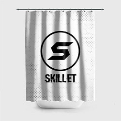 Шторка для душа Skillet glitch на светлом фоне, цвет: 3D-принт