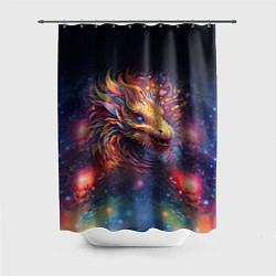 Шторка для душа Космический дракон - символ года, цвет: 3D-принт