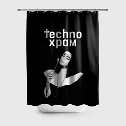 Шторка для ванной Techno храм монашка со свечкой