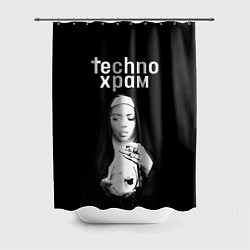 Шторка для ванной Techno храм монашка сфужером