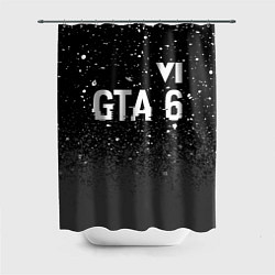 Шторка для душа GTA 6 glitch на темном фоне посередине, цвет: 3D-принт