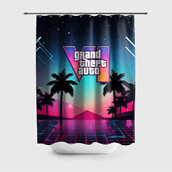 Шторка для ванной GTA 6 summer abstract
