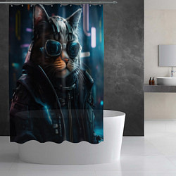 Шторка для душа Крутой кот от ai, цвет: 3D-принт — фото 2