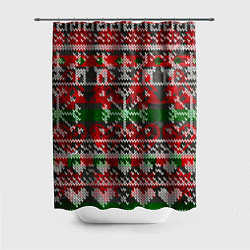 Шторка для ванной Вязанный орнамент узор