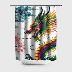 Шторка для ванной Japanese dragon - engraving art