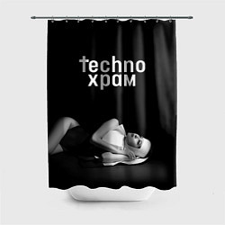 Шторка для ванной Techno храм монашка лежит
