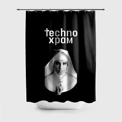 Шторка для ванной Techno храм монашка держит крестик