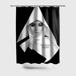 Шторка для душа Techno храм роковая монашка, цвет: 3D-принт
