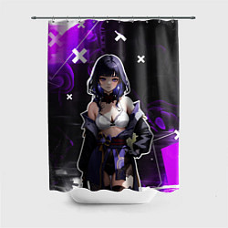 Шторка для ванной Сёгун Райден в белье - genshin impact