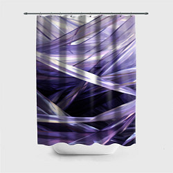 Шторка для душа Фиолетовые прозрачные полосы, цвет: 3D-принт