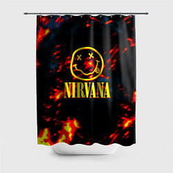 Шторка для душа Nirvana rock огненное лого лава, цвет: 3D-принт