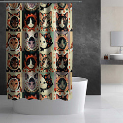 Шторка для душа Кот Алёнка - поп арт, цвет: 3D-принт — фото 2