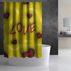 Шторка для душа Love эффект раздувания, цвет: 3D-принт — фото 2