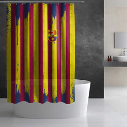 Шторка для душа Полосатые цвета футбольного клуба Барселона, цвет: 3D-принт — фото 2