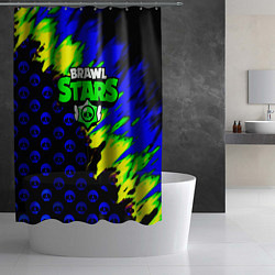 Шторка для душа Brawl stars кислотное лого, цвет: 3D-принт — фото 2