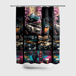 Шторка для душа Japanese jdm art, цвет: 3D-принт