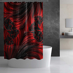 Шторка для душа Красно черный текстурный фон, цвет: 3D-принт — фото 2