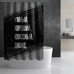 Шторка для душа Умный, хороший, классный: Давид, цвет: 3D-принт — фото 2