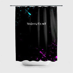 Шторка для душа Biomutant краски неоновые, цвет: 3D-принт