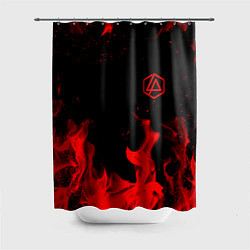 Шторка для душа Linkin Park красный огонь лого, цвет: 3D-принт