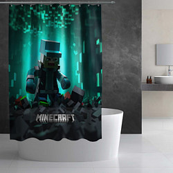 Шторка для душа Minecraft квадратный персонаж, цвет: 3D-принт — фото 2