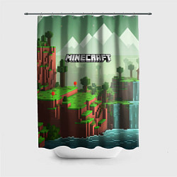 Шторка для душа Minecraft logo квадратный мир игры, цвет: 3D-принт
