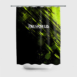Шторка для душа Palworld logo black green, цвет: 3D-принт