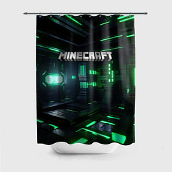 Шторка для ванной Minecraft logo зеленый мир
