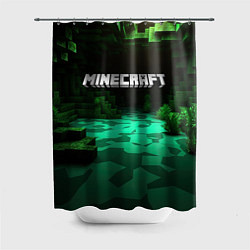 Шторка для ванной Minecraft logo зеленый яркий мир