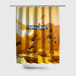 Шторка для ванной Minecraft logo яркий желтый мир