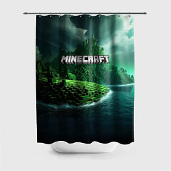 Шторка для ванной Minecraft logo зеленый мир