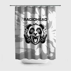 Шторка для ванной Radiohead рок панда на светлом фоне