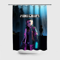 Шторка для ванной Minecraft woman cyberpunk