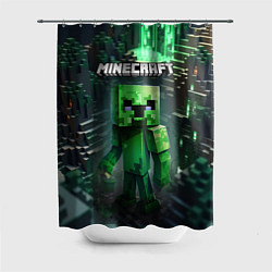 Шторка для ванной Minecraft зеленый персонаж