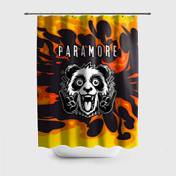 Шторка для душа Paramore рок панда и огонь, цвет: 3D-принт