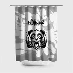 Шторка для душа Blink 182 рок панда на светлом фоне, цвет: 3D-принт
