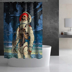 Шторка для душа Скелет - астронавт, цвет: 3D-принт — фото 2