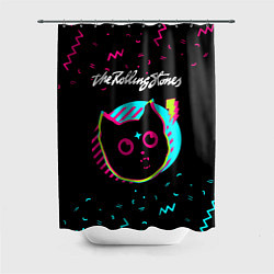 Шторка для ванной Rolling Stones - rock star cat