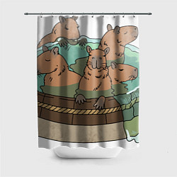 Шторка для душа Капибары капипарятся, цвет: 3D-принт