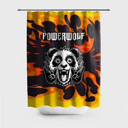 Шторка для ванной Powerwolf рок панда и огонь