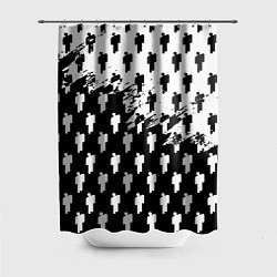 Шторка для душа Billie Eilish pattern black, цвет: 3D-принт