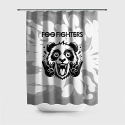 Шторка для душа Foo Fighters рок панда на светлом фоне, цвет: 3D-принт