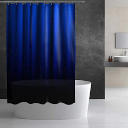 Шторка для душа Полосатый градиент сине-чёрный, цвет: 3D-принт — фото 2