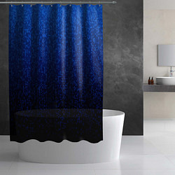 Шторка для душа Градиент мелкая мозаика сине-чёрный, цвет: 3D-принт — фото 2