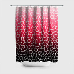 Шторка для ванной Крупная мозаика розовый градиент