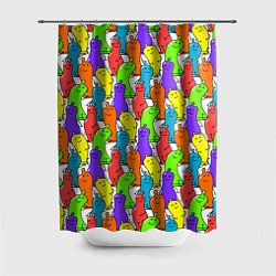 Шторка для душа Весёлые цветные презервативы, цвет: 3D-принт