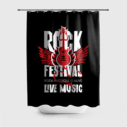 Шторка для душа Rock festival - live music, цвет: 3D-принт