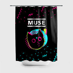 Шторка для душа Muse - rock star cat, цвет: 3D-принт