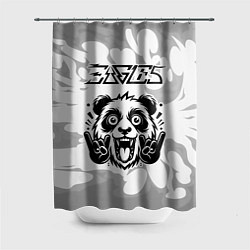 Шторка для ванной Eagles рок панда на светлом фоне