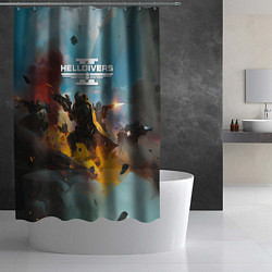 Шторка для душа Helldivers 2 art for the game, цвет: 3D-принт — фото 2
